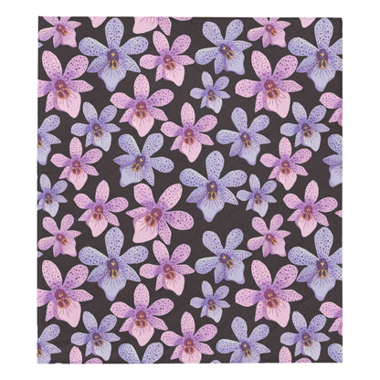 Orchid Pattern Print Design OR08 Premium Quilt