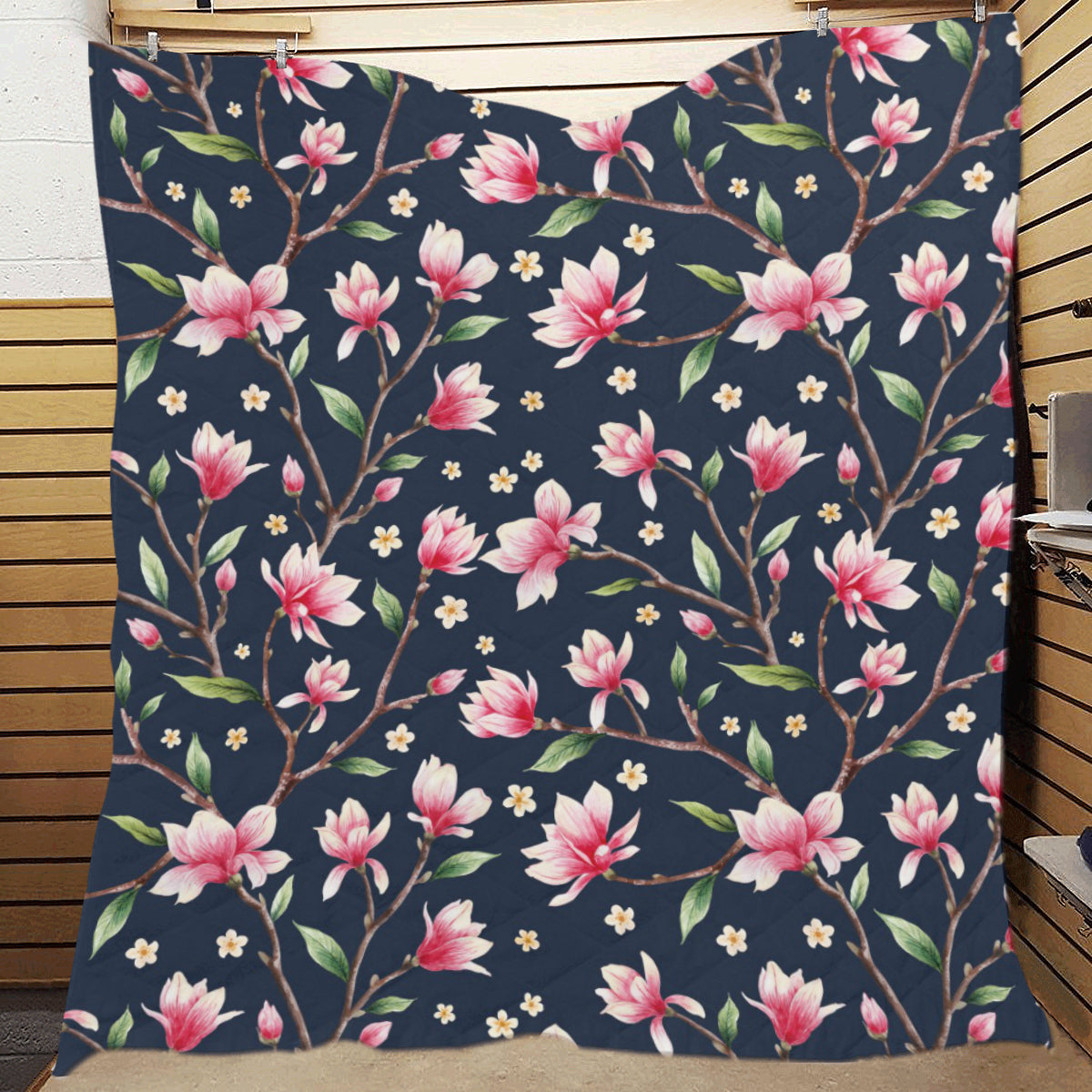 Magnolia Pattern Print Design MAG09 Premium Quilt