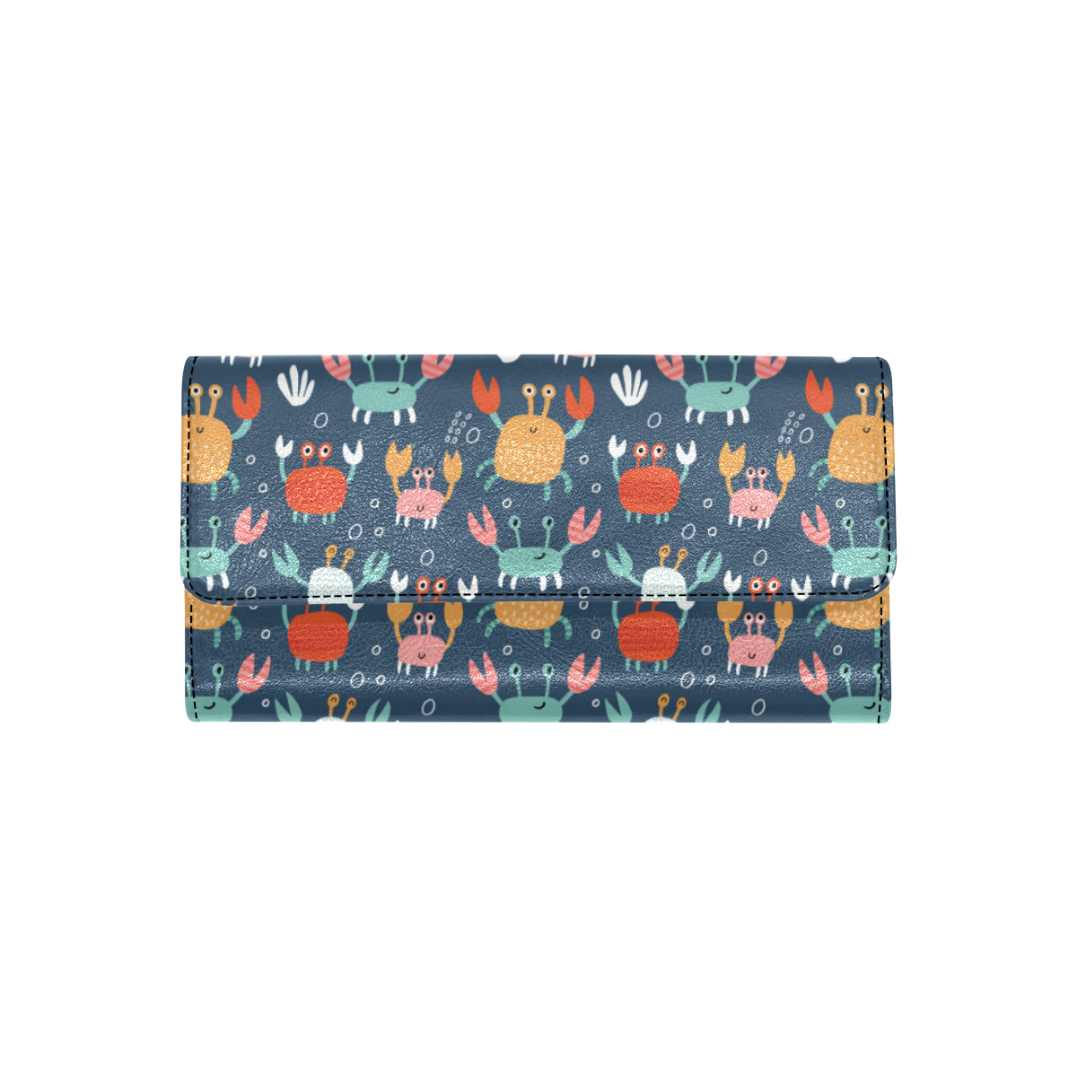 Crab Pattern Print Design 05 Women's Trifold Wallet