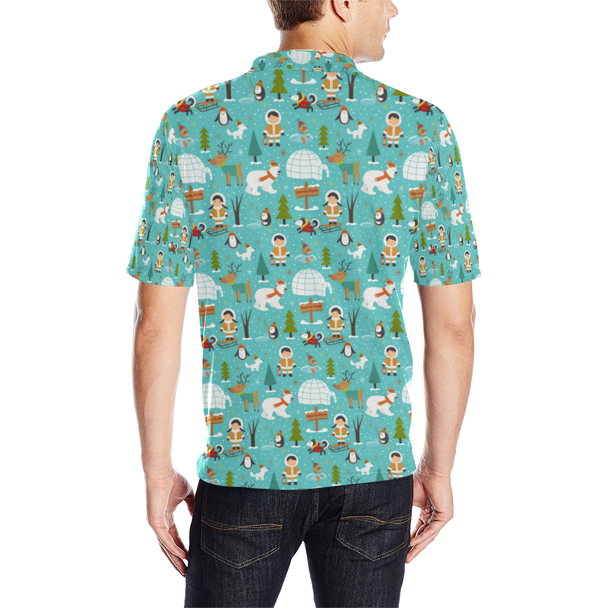 Eskimo Pattern Print Design 01 Men Polo Shirt