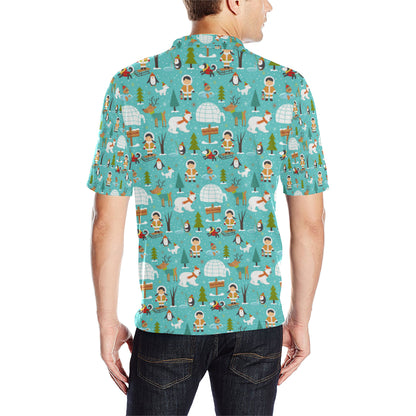 Eskimo Pattern Print Design 01 Men Polo Shirt