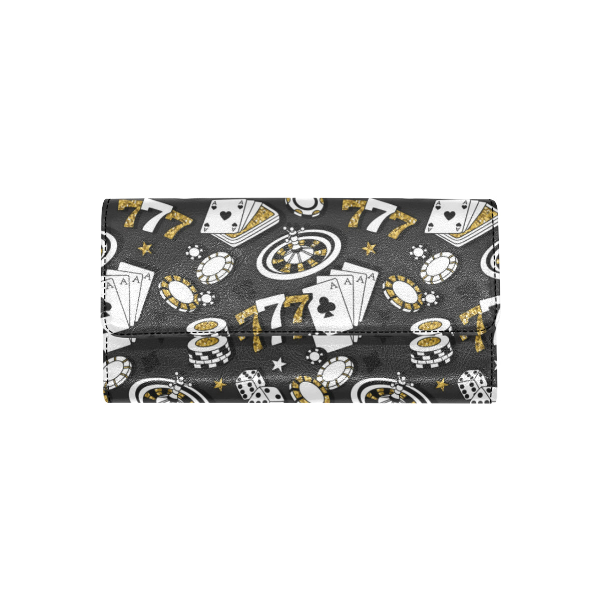 Casino Pattern Print Design 05 Women's Trifold Wallet