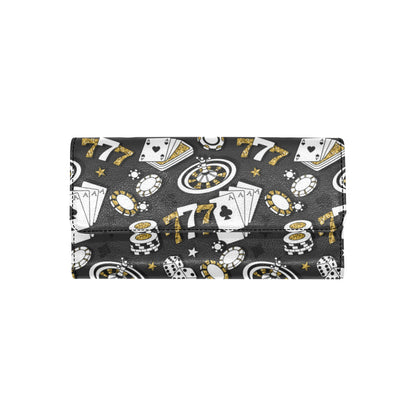 Casino Pattern Print Design 05 Women's Trifold Wallet