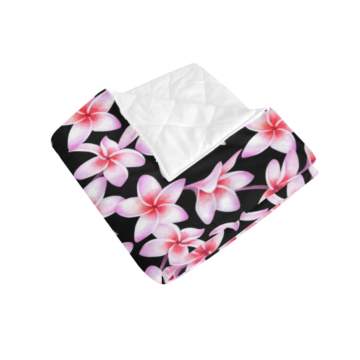 Pink Plumeria Pattern Print Design PM09 Premium Quilt