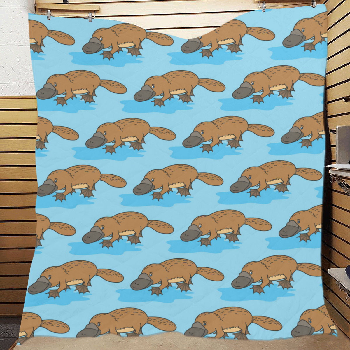 Platypus Pattern Print Design A02 Premium Quilt