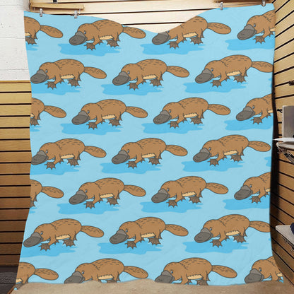 Platypus Pattern Print Design A02 Premium Quilt