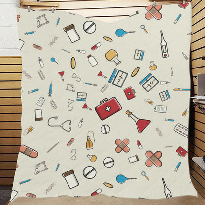Nurse Pattern Print Design A04 Premium Quilt