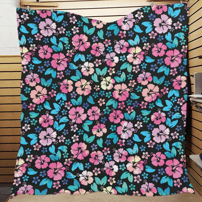Pink Hibiscus Hawaiian Flower Premium Quilt
