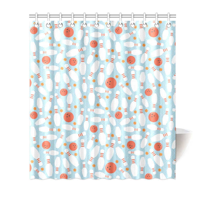 Bowling Pattern Print Design 09 Shower Curtain