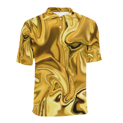 Liquid Pattern Print Design 03 Men Polo Shirt