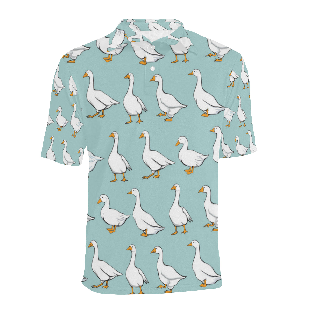 Goose Pattern Print Design 02 Men Polo Shirt