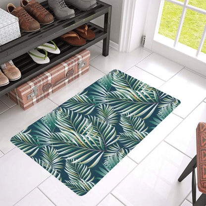 Sun Spot Tropical Palm Leaves hower Curtain Rubber Doormat
