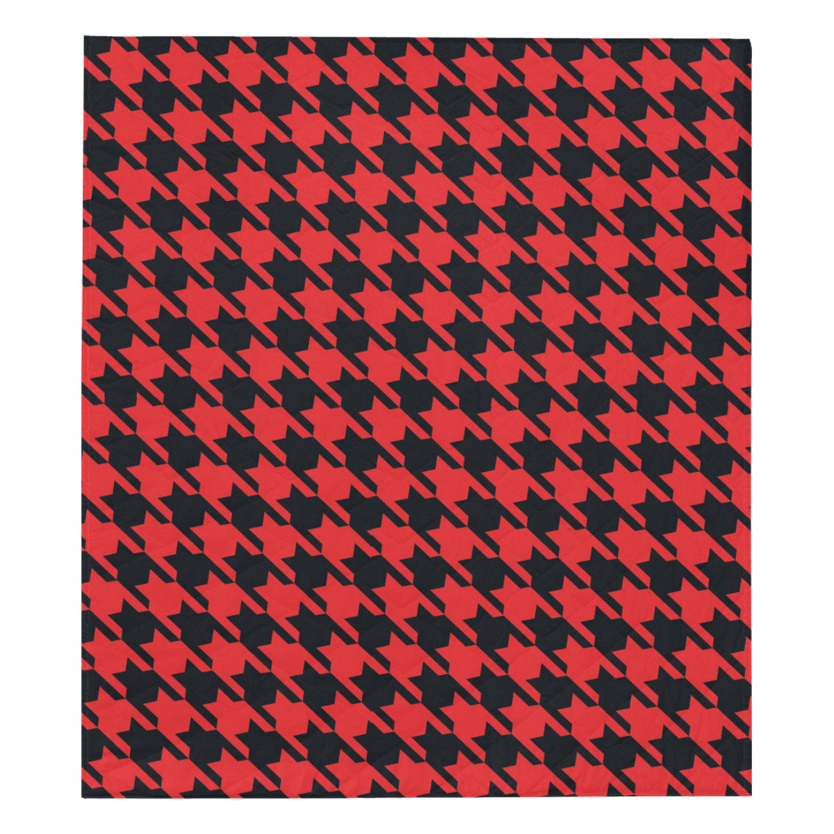 Houndstooth Red Pattern Print Design 03 Premium Quilt