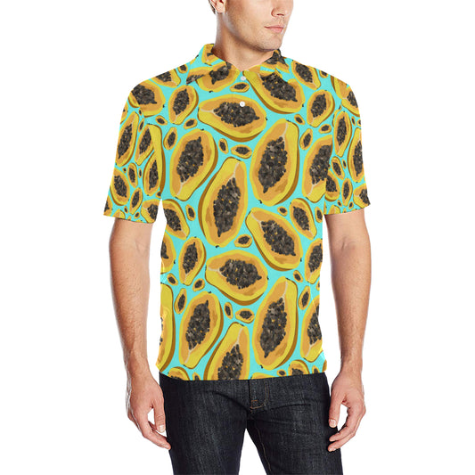 Papaya Pattern Print Design PP03 Men Polo Shirt