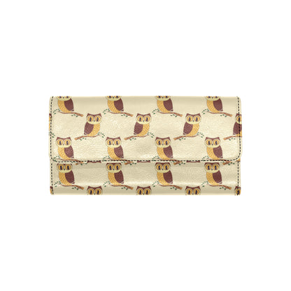Owl Pattern Print Design A07 Women's Trifold Wallet