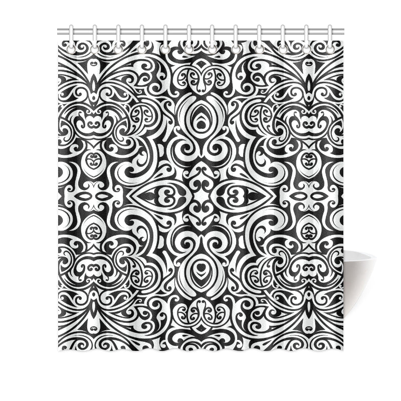Polynesian Tattoo Pattern Shower Curtain