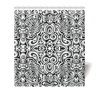 Polynesian Tattoo Pattern Shower Curtain