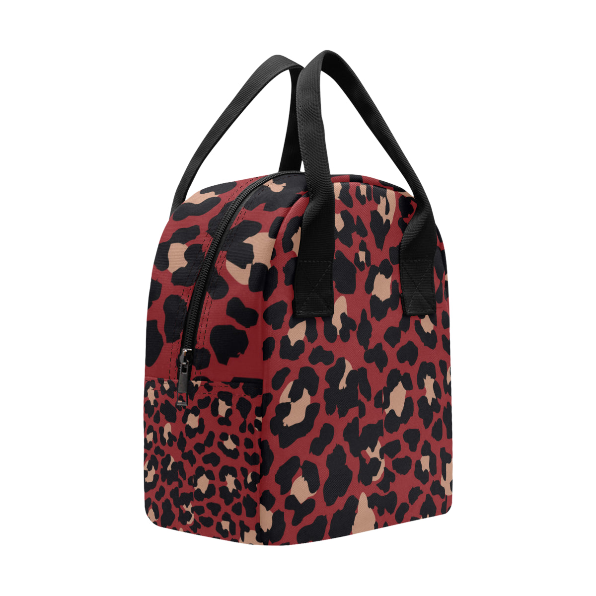 Cheetah Red Print Pattern Insulated Lunch Bag