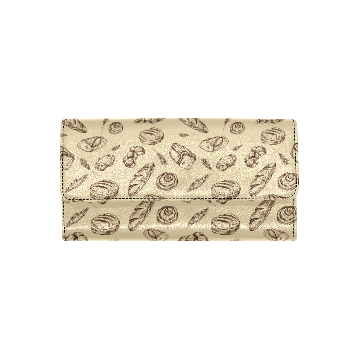 Bread Pattern Print Design 04 Women's Trifold Wallet