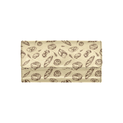 Bread Pattern Print Design 04 Women's Trifold Wallet