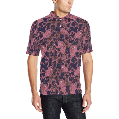 Octopus Pattern Print Design A03 Men Polo Shirt