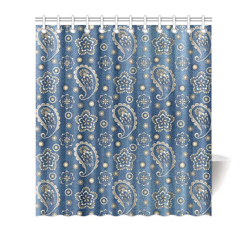 Jean Paisley Pattern Print Design 01 Shower Curtain