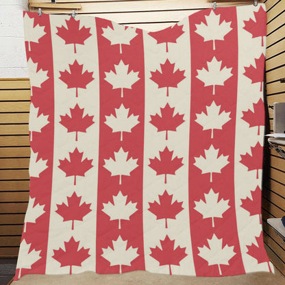 Maple Leaf Pattern Print Design 02 Premium Quilt