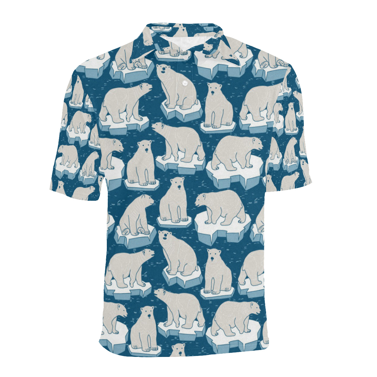 Polar Bear Pattern Print Design PB03 Men Polo Shirt