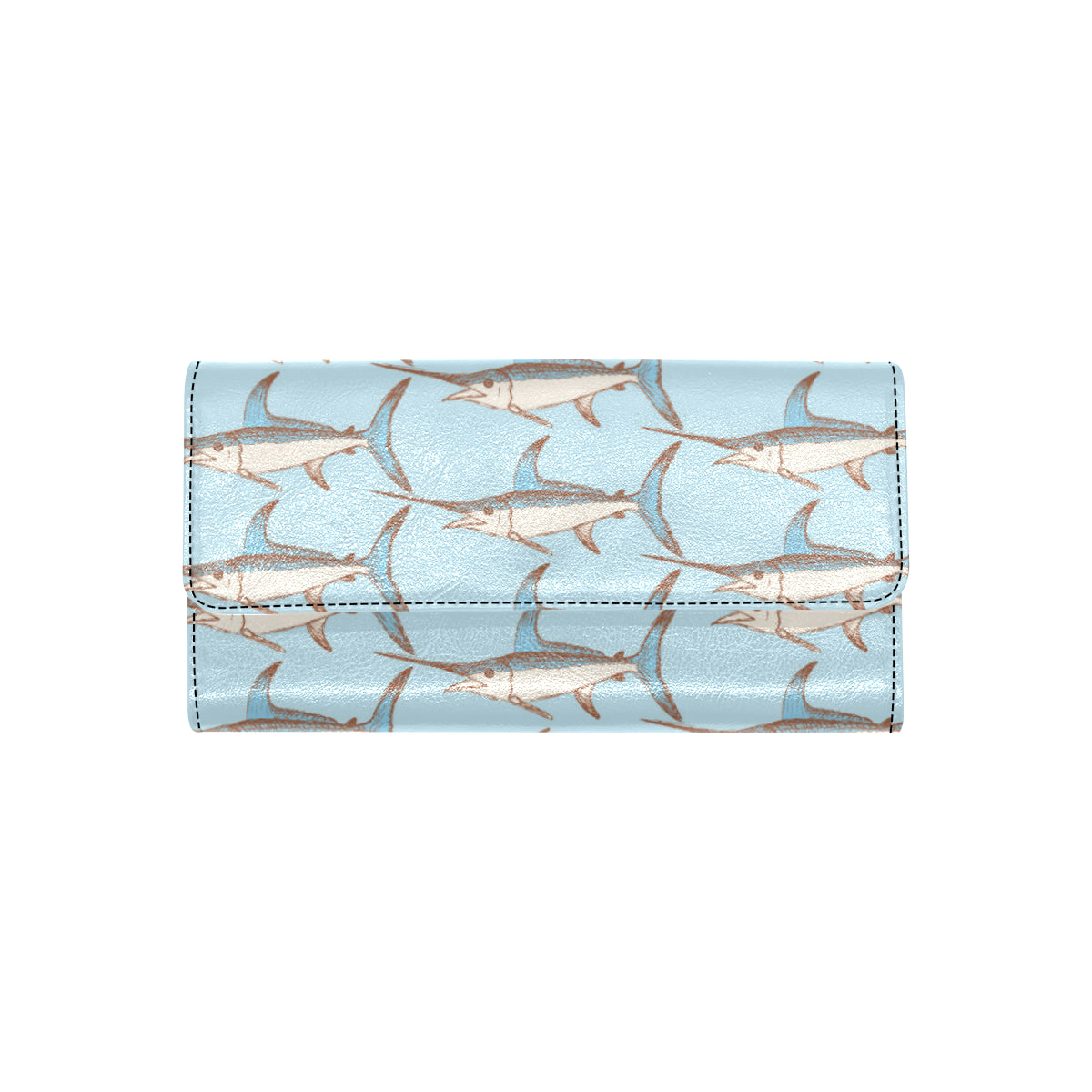 Swordfish Pattern Print Design 01 Women's Trifold Wallet