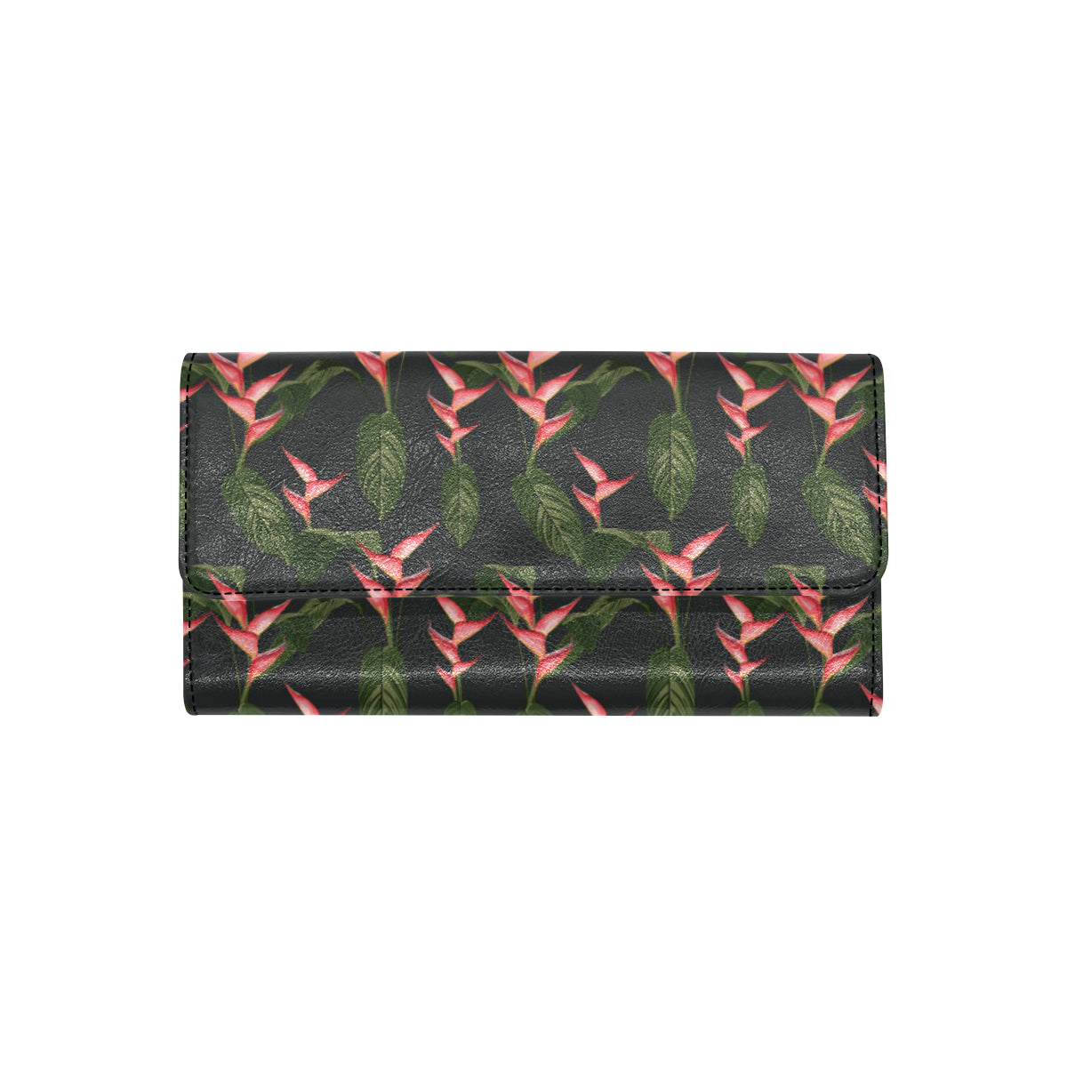 Heliconia Pattern Print Design HL07 Women's Trifold Wallet
