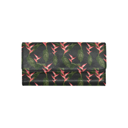 Heliconia Pattern Print Design HL07 Women's Trifold Wallet