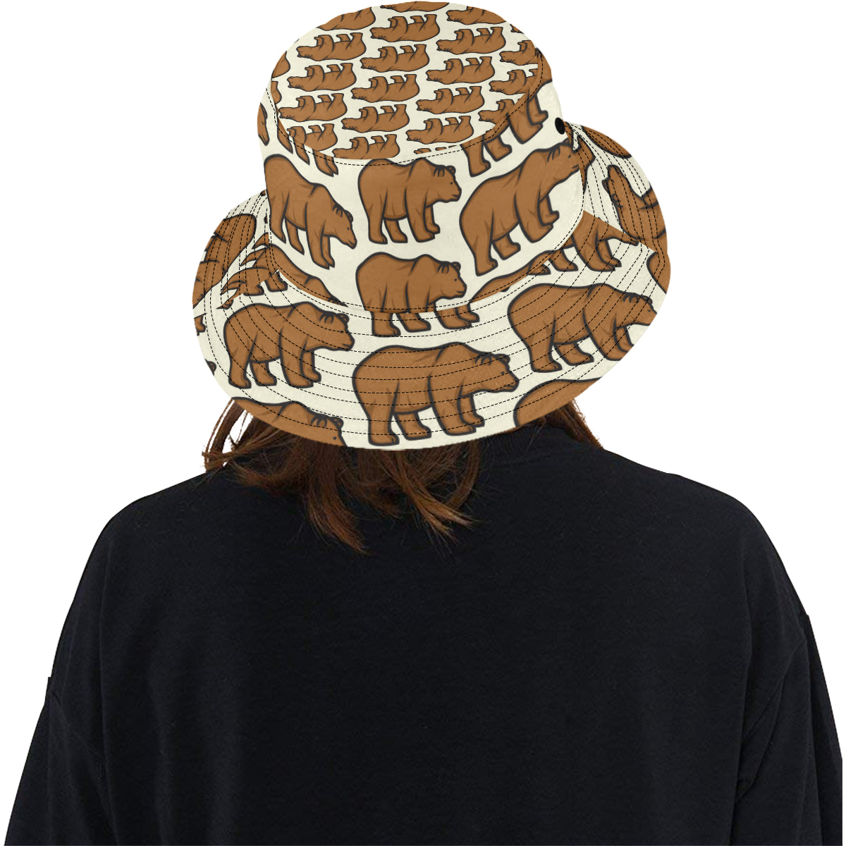 Bear Pattern Print Design BE05 Unisex Bucket Hat