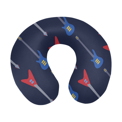 Electric Guitar Pattern Print Design 01 U-Shaped Travel Neck Pillow