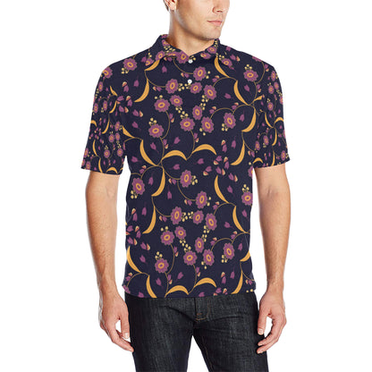 Anemone Pattern Print Design AM012 Men Polo Shirt