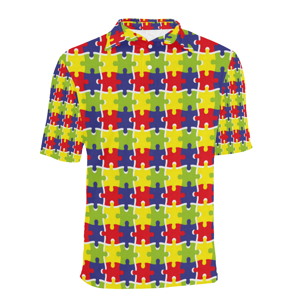 Autism Awareness Pattern Print Design 03 Men Polo Shirt