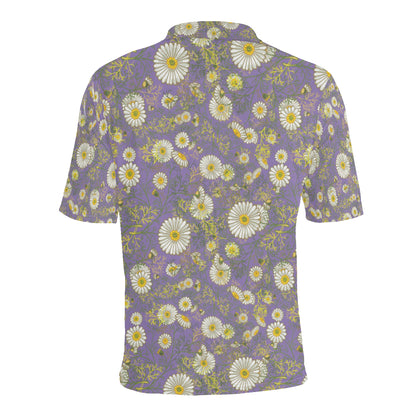 Daisy Pattern Print Design DS011 Men Polo Shirt