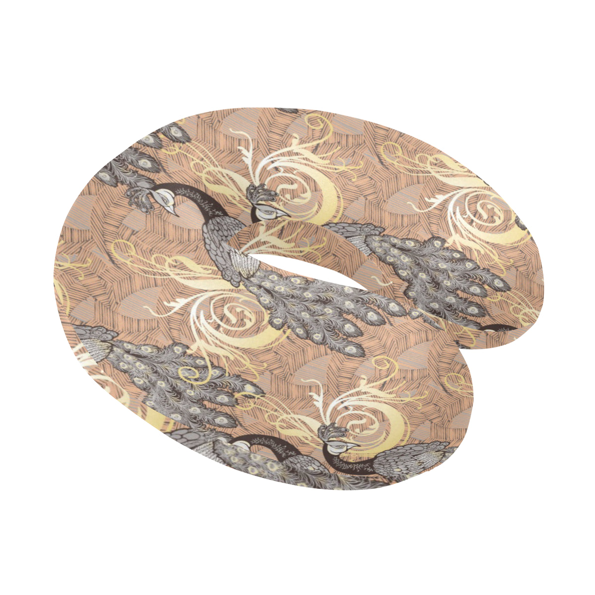 Peacock Pattern Print Design A05 U-Shaped Travel Neck Pillow