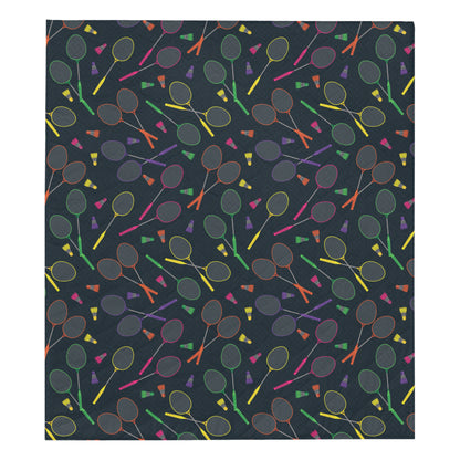 Badminton Pattern Print Design 04 Premium Quilt