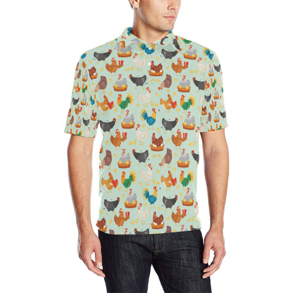 Chicken Pattern Print Design 07 Men Polo Shirt