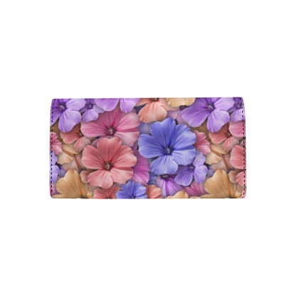 Colorful Geranium Pattern Women's Trifold Wallet