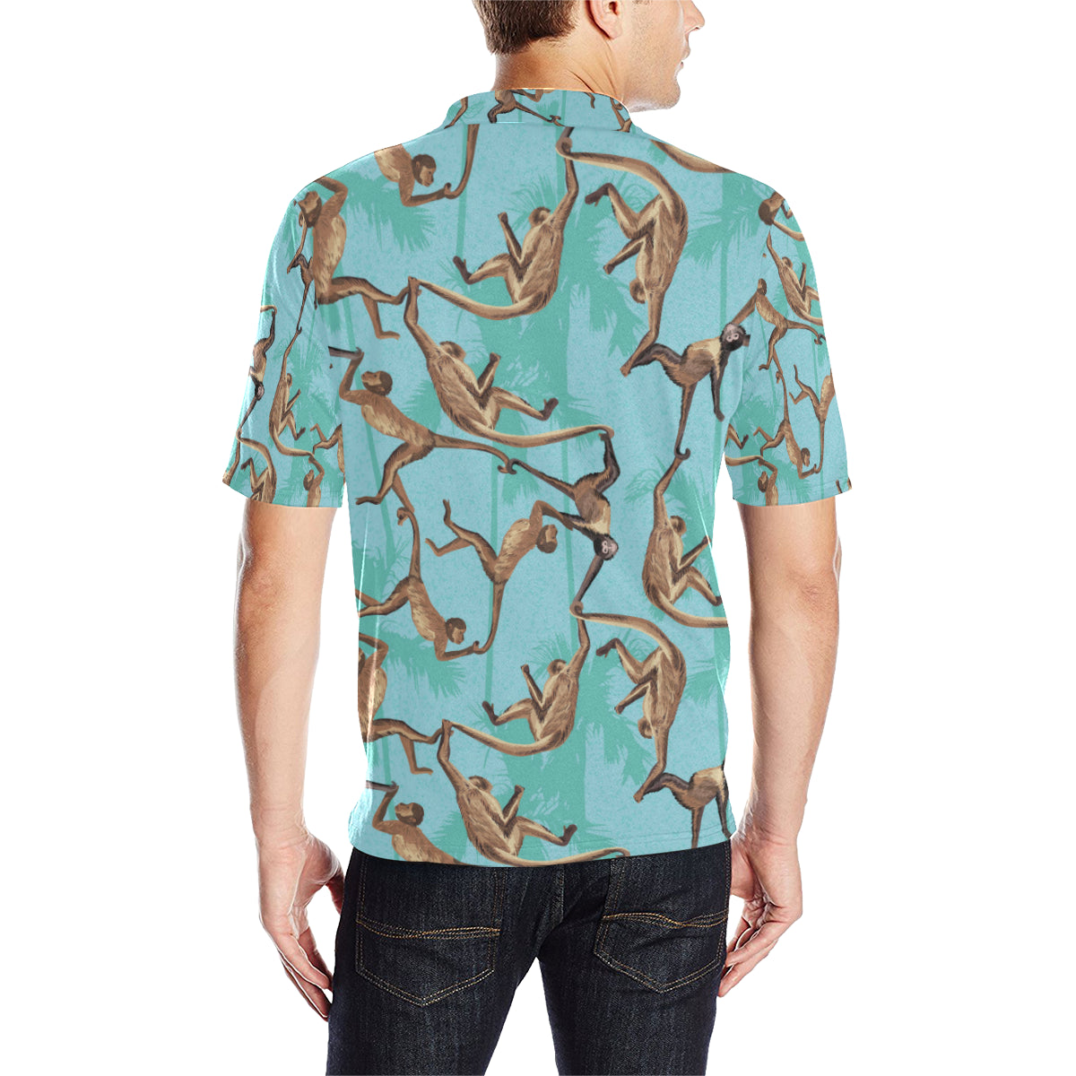 Monkey Pattern Print Design 04 Men Polo Shirt