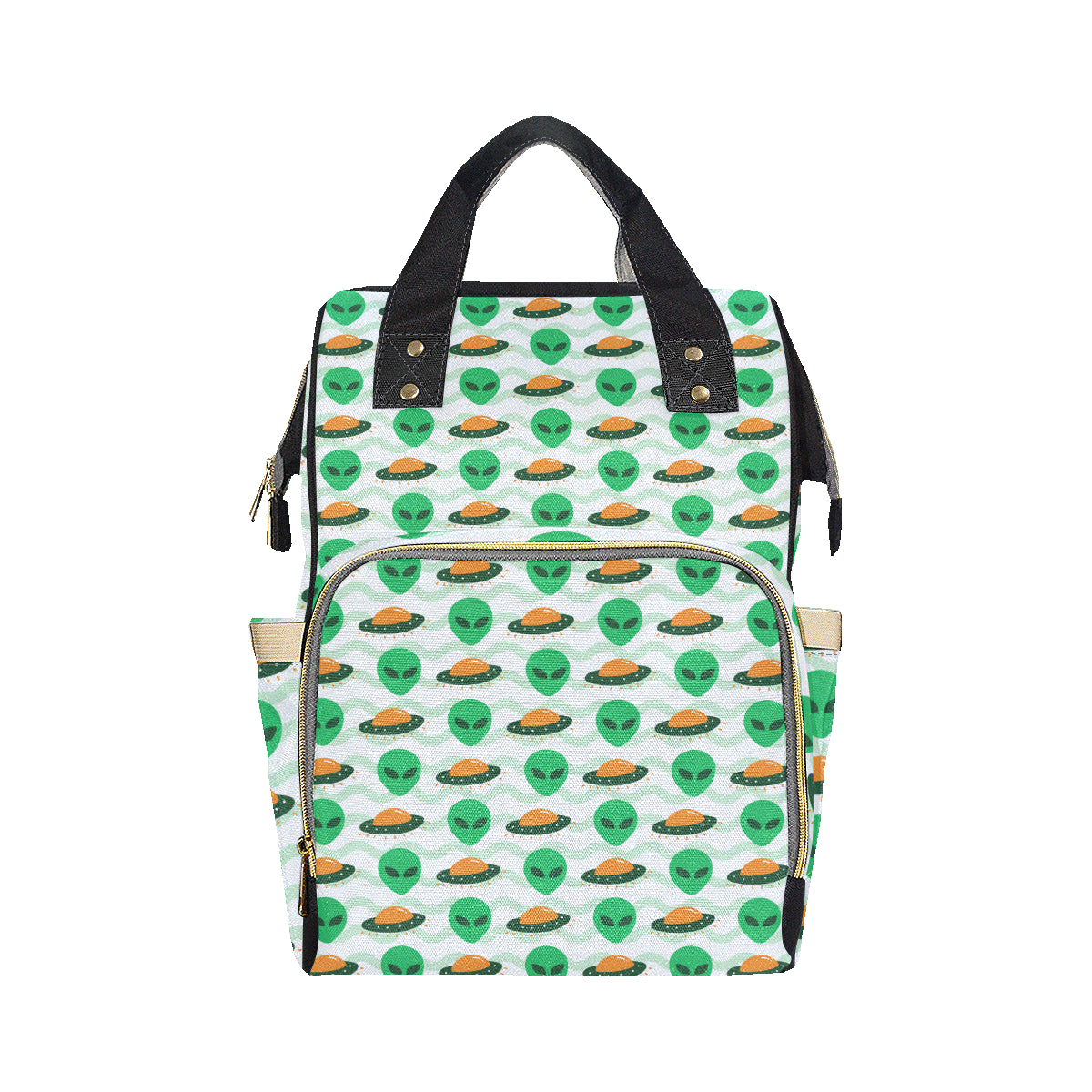 Alien UFO Pattern Print Design 04 Diaper Bag Backpack