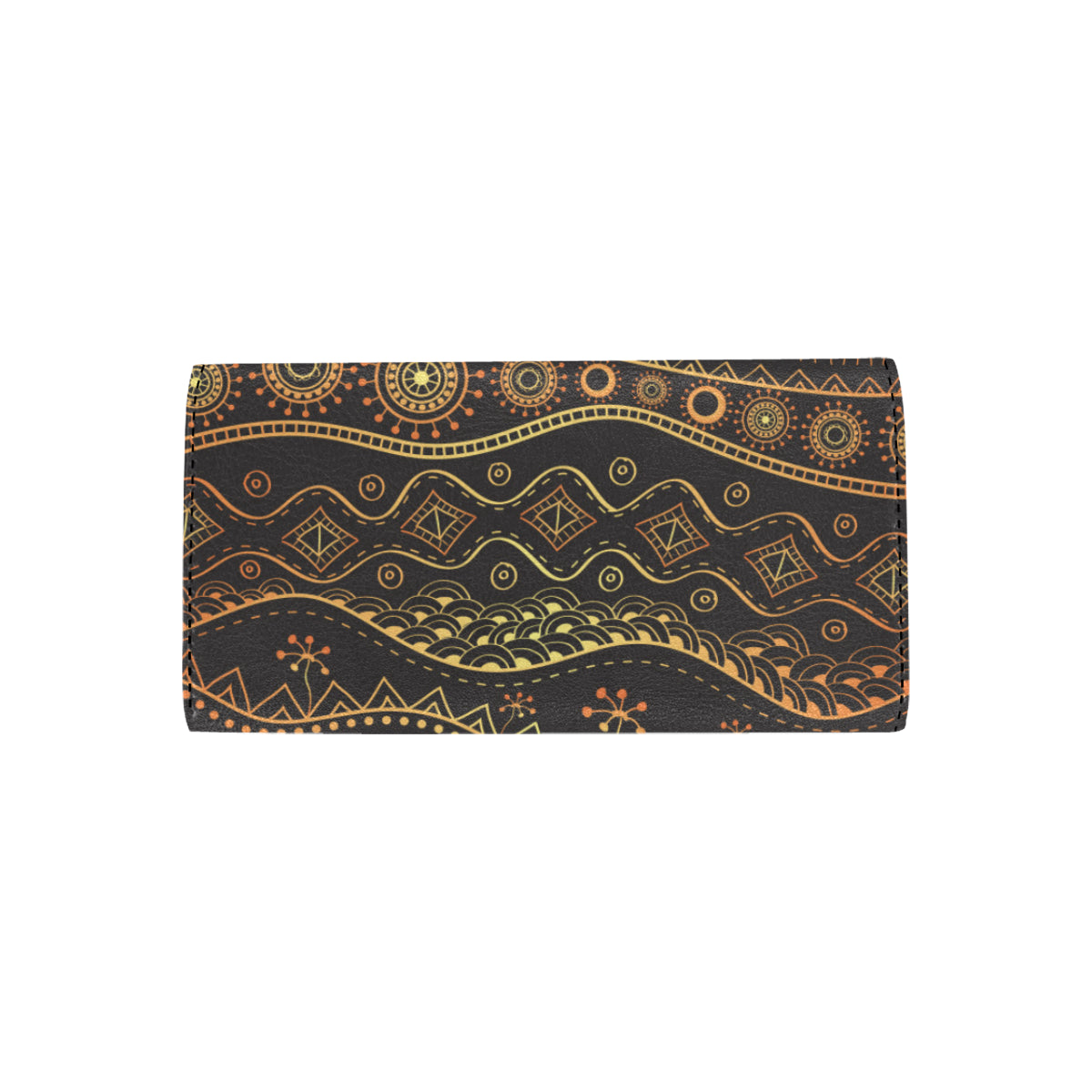 Gold African Design Women's Trifold Wallet