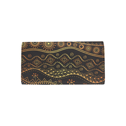 Gold African Design Women's Trifold Wallet