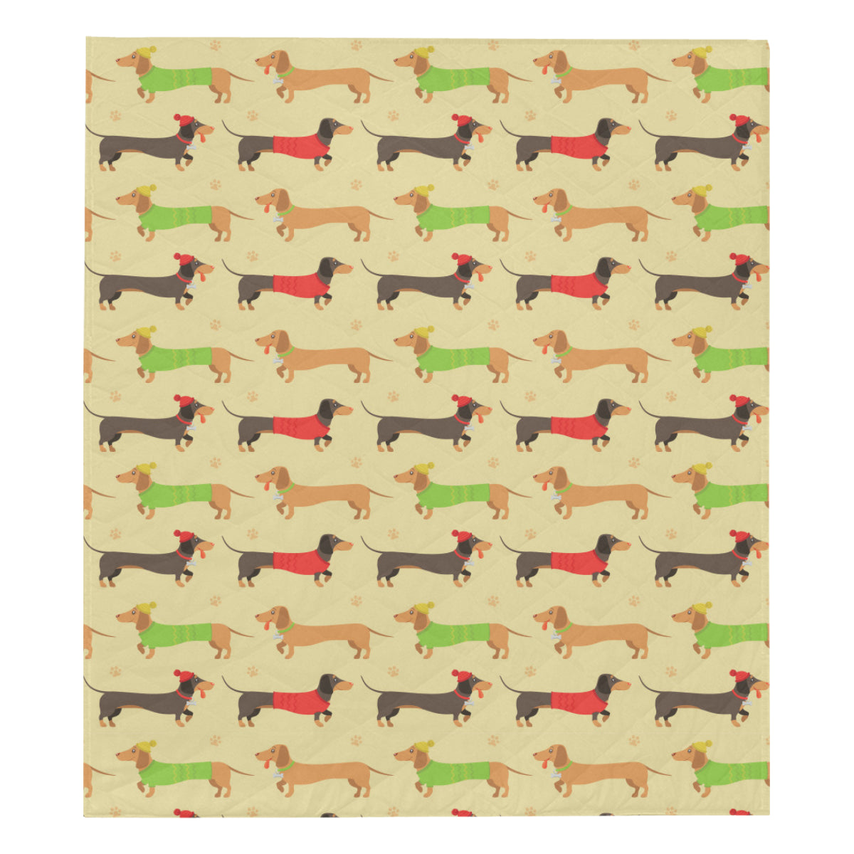 Dachshund Pattern Print Design 06 Premium Quilt