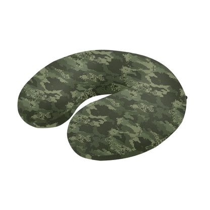 Army Camouflage Pattern Print Design 02 U-Shaped Travel Neck Pillow