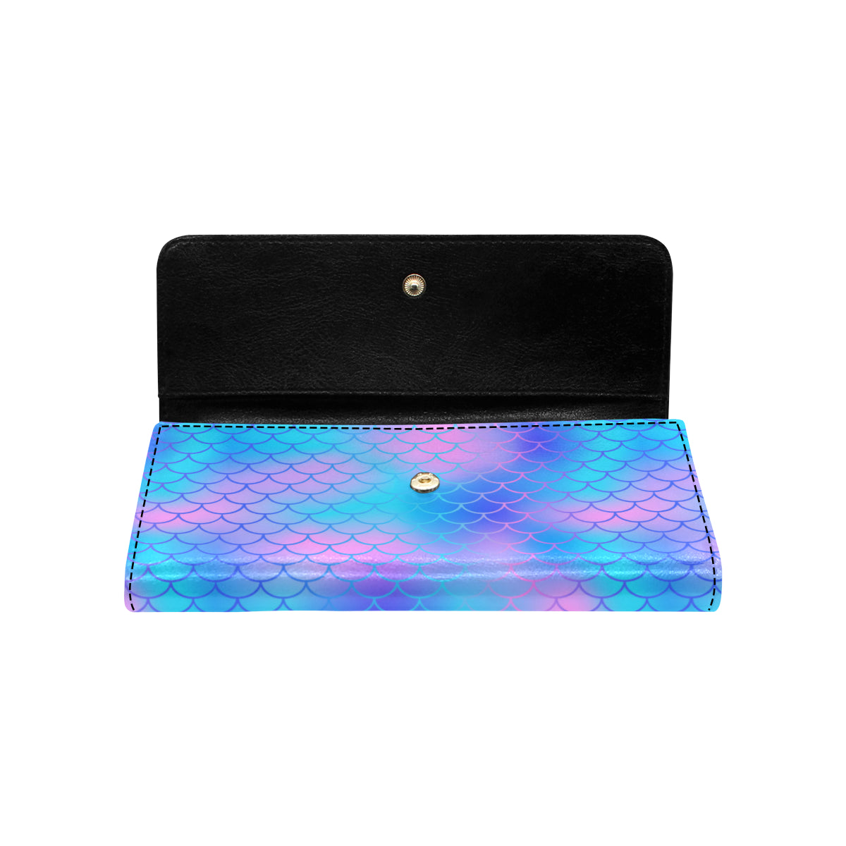 Mermaid Scales Pattern Print Design 04 Women's Trifold Wallet