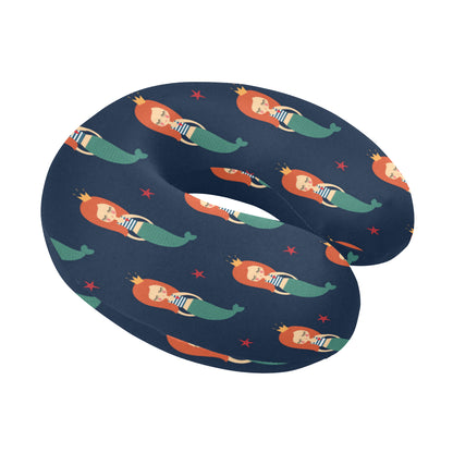 Mermaid Girl Pattern Print Design 01 U-Shaped Travel Neck Pillow