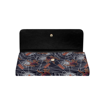 Tarantula Spiderwebs Pattern Print Design 01 Women's Trifold Wallet