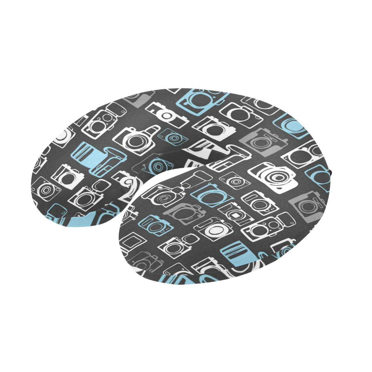 Camera Pattern Print Design 04 U-Shaped Travel Neck Pillow